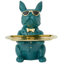 Bulldog with Rectangular Tray Statue