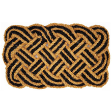 Natural & Black Knotted Rope Coir Doormat