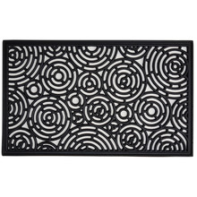 Black Rings Rubber Doormat