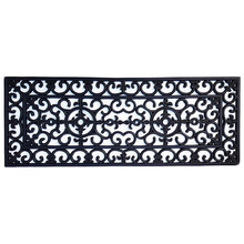 Wrought Iron Fleur De Lis Rubber Long Doormat