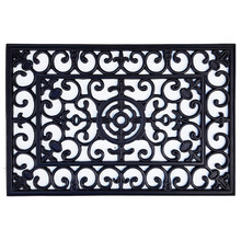 Wrought Iron Fleur De Lis Rubber Doormat