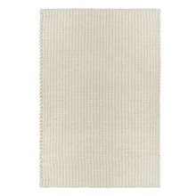 Snowy White Shaima Hand-Woven Wool-Blend Rug