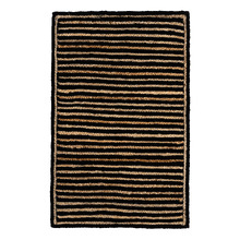 Natural & Black Khulan Hand-Woven Jute & Wool Rug