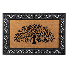 Black Justina Rubber & Coir Doormat