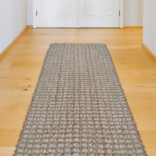 Light Grey Dasoda Hand-Loomed Wool & Jute Runner