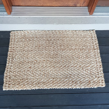 Natural Gold & Ivory Matvey Hand-Woven Jute Doormat