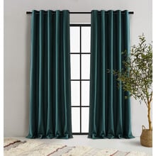 Byron Matte Velvet Blockout Eyelet  Curtains (Set of 2)