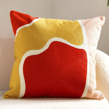 Zadie Crewel Embroidered Cotton Cushion