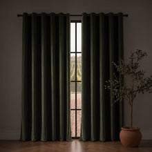 Byron Matte Velvet Blockout Eyelet  Curtains (Set of 2)