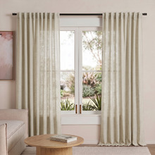 Cassian Linen Blend Light Filtering Concealed Tab Top Curtains (Set of 2)