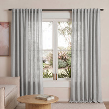 Cassian Linen Blend Light Filtering Concealed Tab Top Curtains (Set of 2)