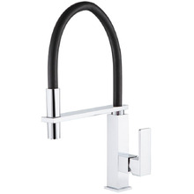 Eckig Chrome & Matte Black Square Pull-Out Kitchen Mixer