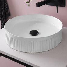 Round Fluted Above Counter Ceramic Basin