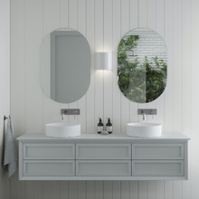 Pill Shaped Glass Wall Mirror