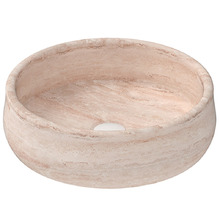 Arlo 400mm Round Travertine Above Counter Basin