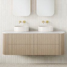 Thirroul 1500mm Wall Hung Double Vanity with Solid Surface Countertop