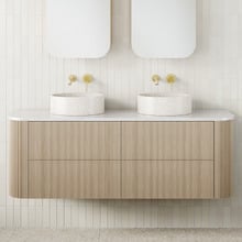 Thirroul 1500mm Wall Hung Double Vanity with Solid Surface Countertop