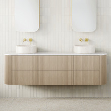 Thirroul 1800mm Wall Hung Double Vanity with Solid Surface Countertop