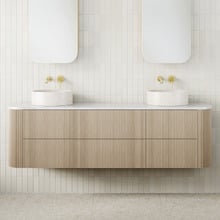 Thirroul 1800mm Wall Hung Double Vanity with Solid Surface Countertop