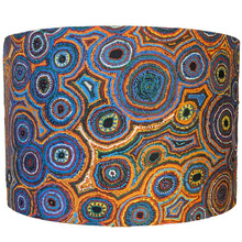 Water Dreaming-Ada Nangala Dixon Orange Cotton Lamp Shade