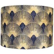 Dark Grey & Gold Art Deco Cotton Lamp Shade