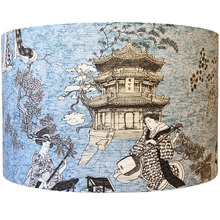 Akari Geisha Blue Cotton Lamp Shade