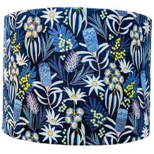 Native Blooms Blue Cotton Lamp Shade