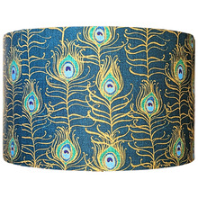 Peacock Feather Nouveau Cotton Lamp Shade