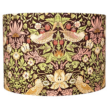 Strawberry Thief-William Morris Chocolate Cotton Lamp Shade