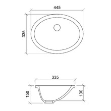 Amara 445mm Gloss White Undermount Basin