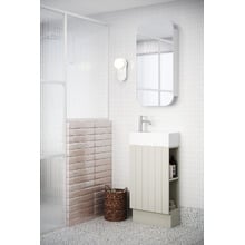 Lottie V-Groove 480mm Freestanding Small Space Vanity with Ceramic Countertop