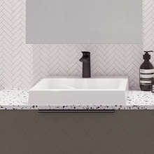 Cove 460mm Gloss White Square Semi-inset Basin