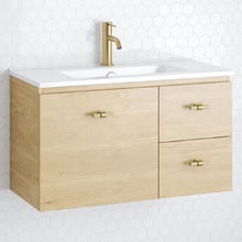 Florida Ensuite 800mm Wall Hung Vanity with Ceramic Countertop