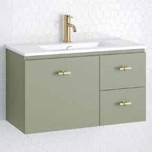 Florida Ensuite 800mm Wall Hung Vanity with Ceramic Countertop