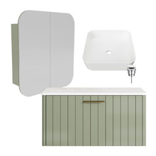 Saba 900mm Wall Hung Vanity Package with Shaving Cabinet