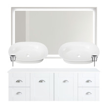 Victoria 1500mm Wall Hung Double Vanity Package with Wall Mirror