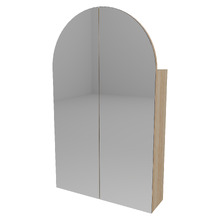 Church 600mm Arch Mirrored Shaving Cabinet with Melamine Shelves