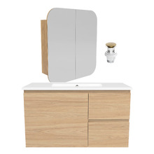 Nevada 900mm Wall Hung Vanity Package with Arch Shaving Cabinet