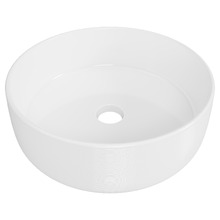 Allure 360mm White Raked Round Ceramic Above Counter Basin