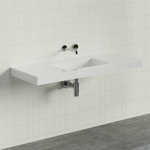 Accessible Essential 1200mm Gloss White Rectangular Composite Wall Hung Basin