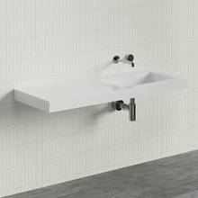 Essential Accessible 1200mm Gloss White Composite Wall Hung Basin