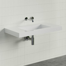 Essential Accessible 900mm Gloss White Rectangular Composite Wall Hung Basin