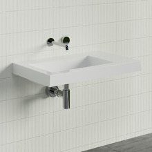 Essential Accessible 750mm Gloss White Composite Wall Hung Basin