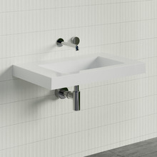 Essential Accessible 750mm Gloss White Rectangular Composite Wall Hung Basin