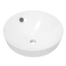 Henry 360mm Gloss White Round Ceramic Semi-Inset Basin with Overflow