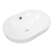 Terance 500mm Gloss White Pill Ceramic Semi-Inset Basin with Overflow