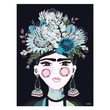 Aqua Frida Printed Wall Art
