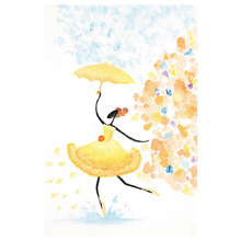 Yellow Singing in the Rain Printed Wall Art