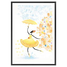 Yellow Singing in the Rain Printed Wall Art