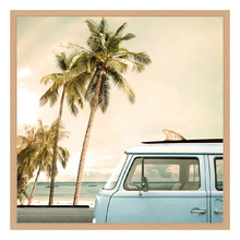 Kombi at the Coast Printed Wall Art